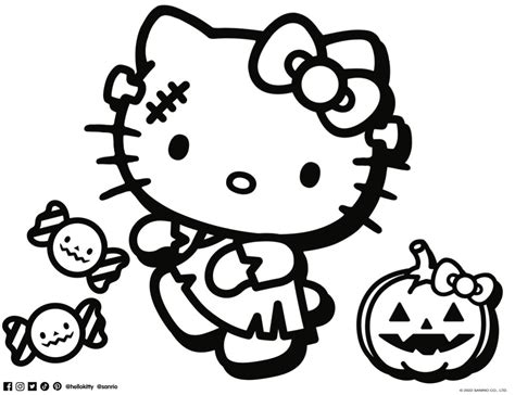 hello kitty halloween coloring page